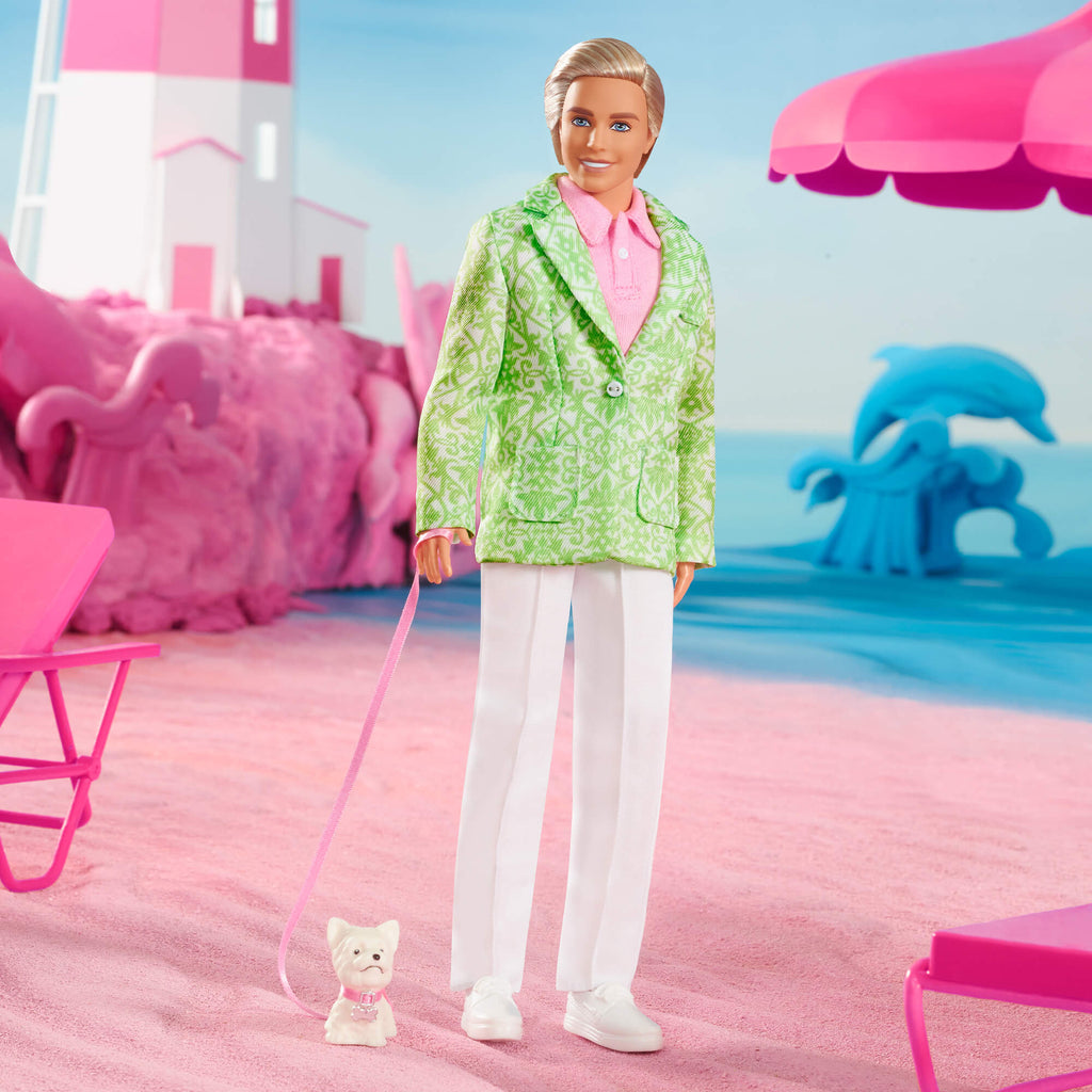 “Sugar’s Daddy” Ken Doll in Pastel Suit With Dog – Barbie The Movie