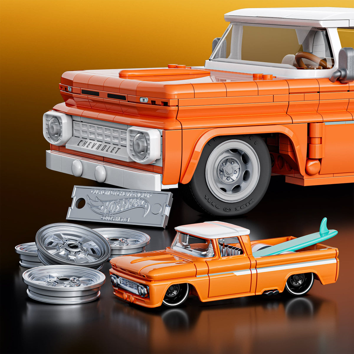 Mattel Brick Shop Hot Wheels Custom ’62 Chevy Pickup Building Set
